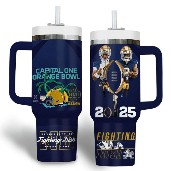 Notre Dame Capital One Orange Bowl 2025 40oz Tumbler With Handle