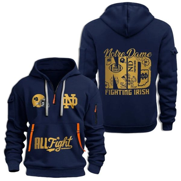 Notre Dame Football Quater Zip Hoodie