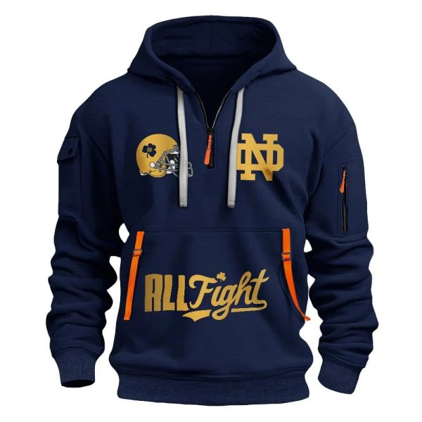 Notre Dame Football Quater Zip Hoodie