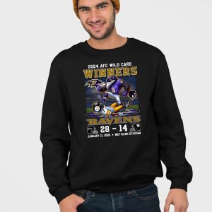 2024 AFC Wild Card Winners Ravens 28 14 Steelers Shirt 4