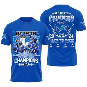 Lions NFC North Division Champions 2024 3D Shirt