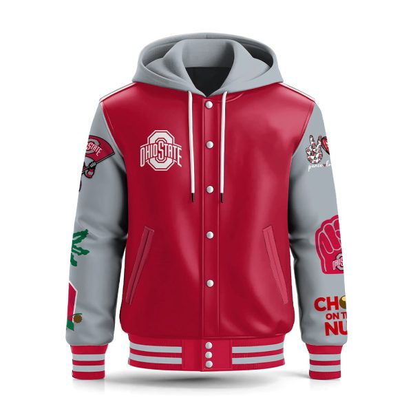 OS Buckeyes Doing My Best And Giving God The Rest Go Buck Hooded Baseball Jacket