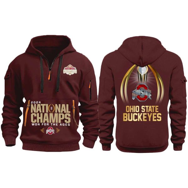 Ohio State 2024 National Champions Won For The Ages Quarters Zip Hoodie