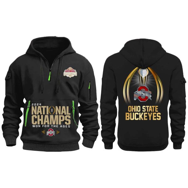 Ohio State 2024 National Champions Won For The Ages Quarters Zip Hoodie