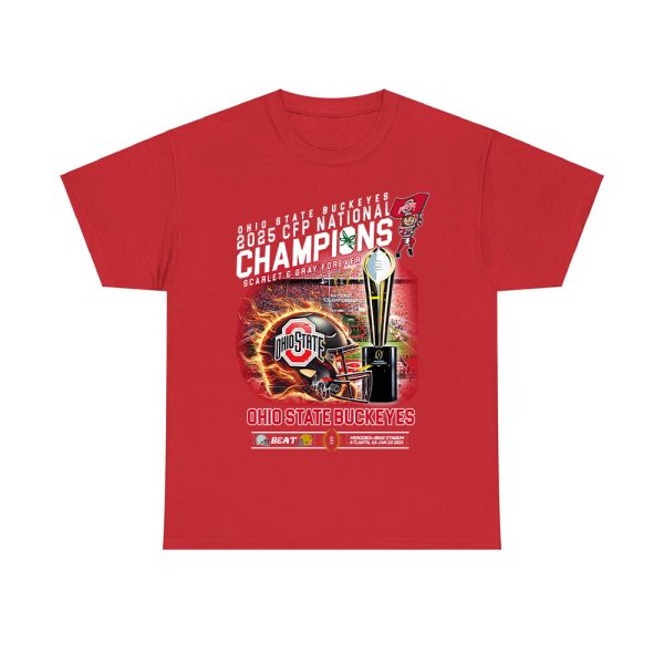 Ohio State 2025 CFP National Champions Scarlet And Gray Forever Shirt