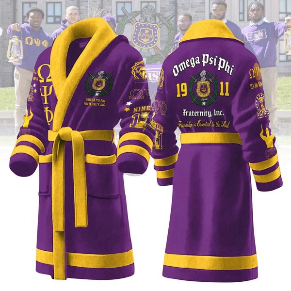 Omega Psi Phi 1911 Fleece Bathrobe