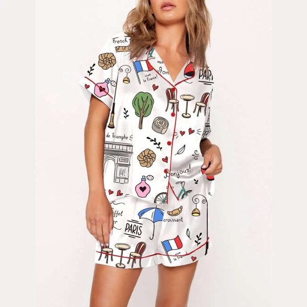 Paris Travel Print Pajama Set