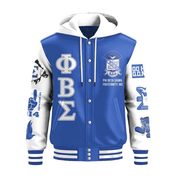 Phi Beta Sigma Fraternity Hooded Baseball Jacket