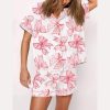 Pink Valentine’s Day Bows Print Pajama Set