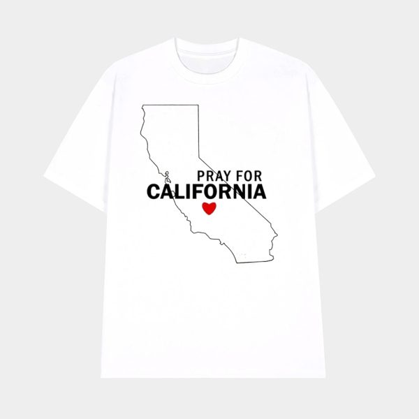 Pray For California Printed Short-Sleeved T-Shirt