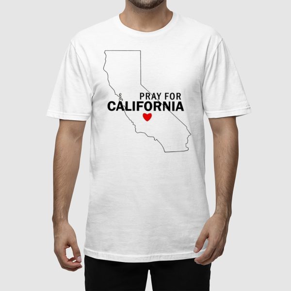 Pray For California Printed Short-Sleeved T-Shirt