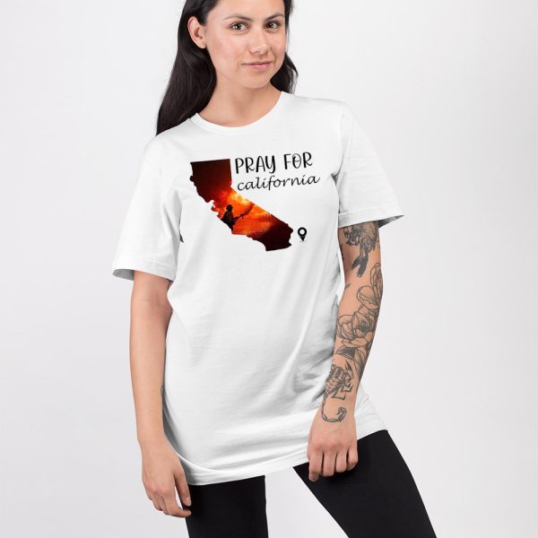 Pray For California Printed V-Neck T-Shirt