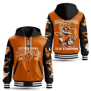 Longhorn Cotton Bowl Champions 2025 Hooded Baseball Jacket 1