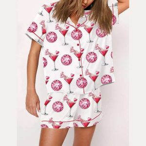 Valentines Day Cocktail Glass Pajama Set