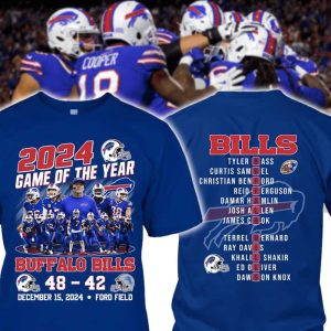 2024 Game Of The Year Bills 48 42 Lions Shirt 1