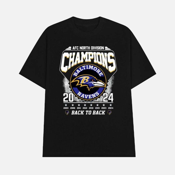 Ravens AFC North Division Champions 2024 Back To Back Shirt