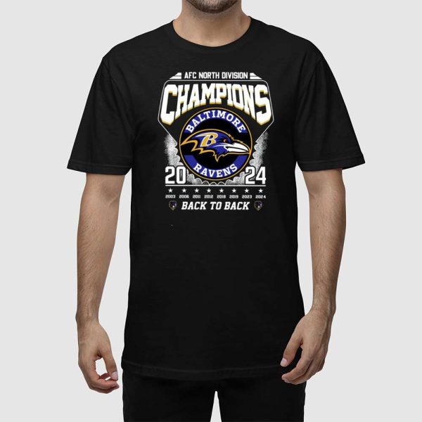 Ravens AFC North Division Champions 2024 Back To Back Shirt