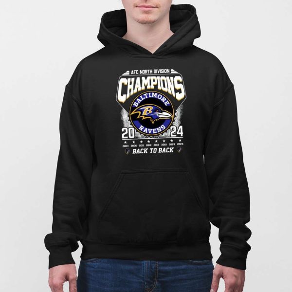 Ravens AFC North Division Champions 2024 Back To Back Shirt