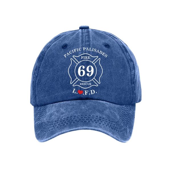 Retro LAFD Fire Station 69 Pacific Palisades Print Baseball Cap