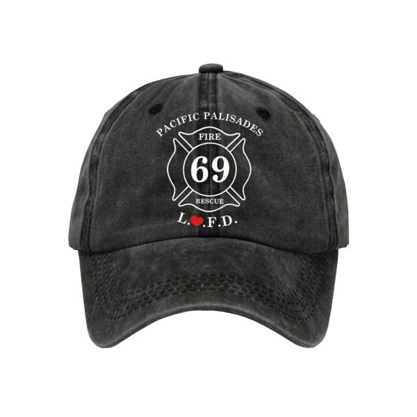 Retro LAFD Fire Station 69 Pacific Palisades Print Baseball Cap