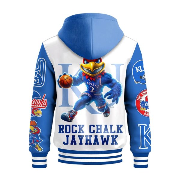 Rock Chalk Jayhawk Hooded Baseball Jacket