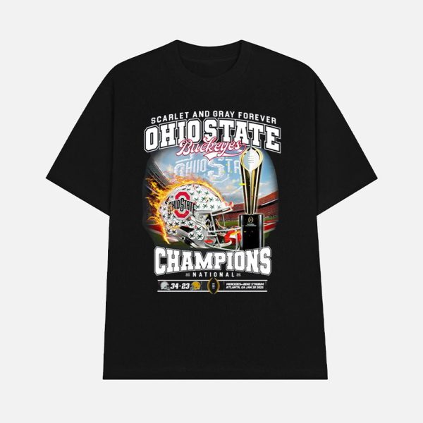 Scarlet And Gray Forever Ohio State 2025 CFP National Champions Shirt