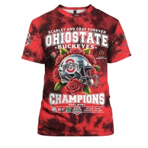 Scarlet And Gray Forever Ohio State Champions Rose Bowl Shirt 2