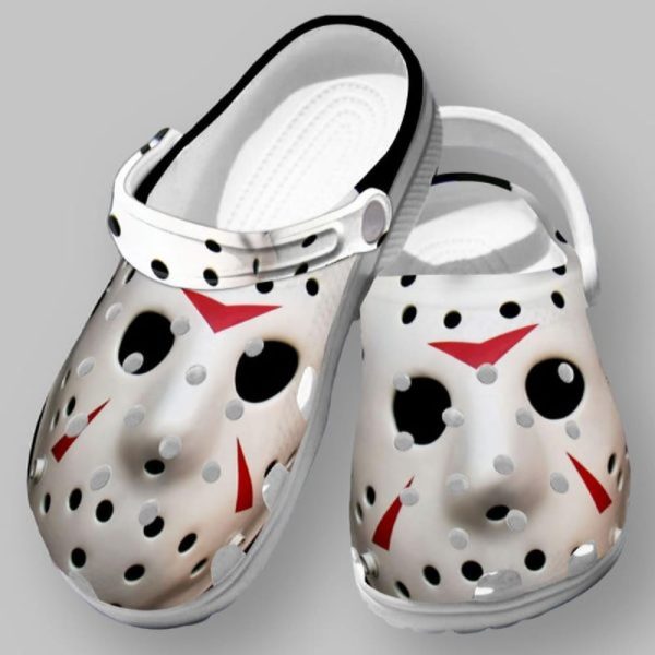 Scary Jason Voorhees White Face Halloween Crocs