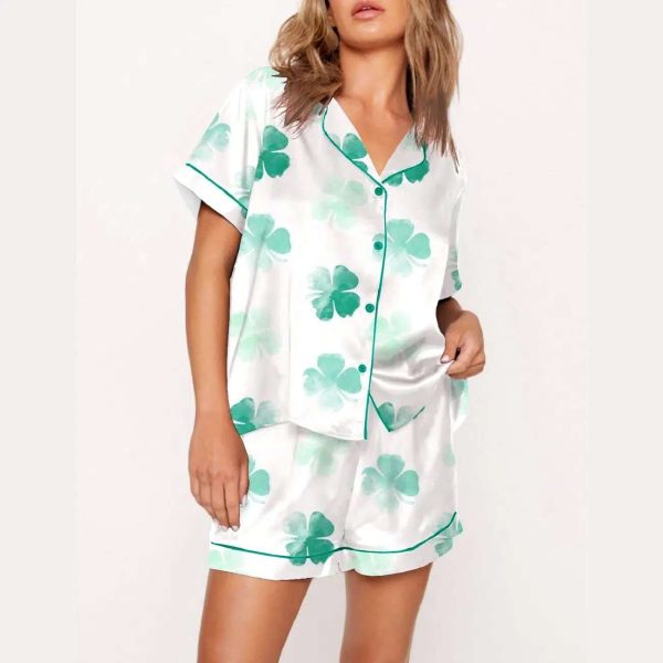 St. Patrick’s Day Watercolor Clover Pajama Set