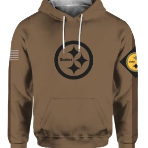 Steelers Salute To Service Veterans Day Brown Hoodie