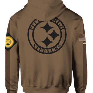 Steelers Salute To Service Veterans Day Brown Hoodie