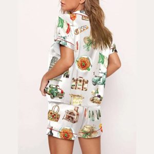 Watercolor Italy Travel Print Pajama Set2