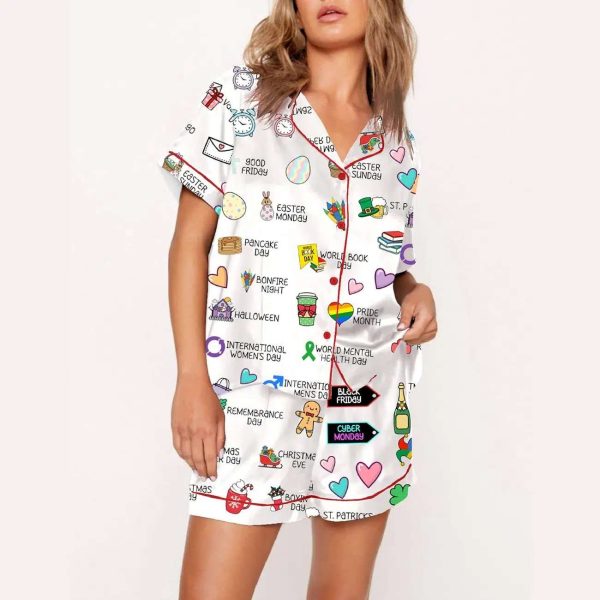 UK Yearly Events Planner Pajama Set