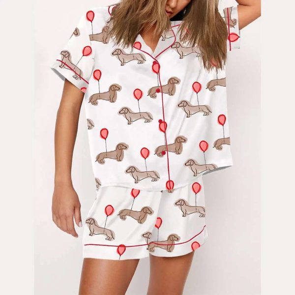 Valentine Dachshund Dog Print Pajama Set