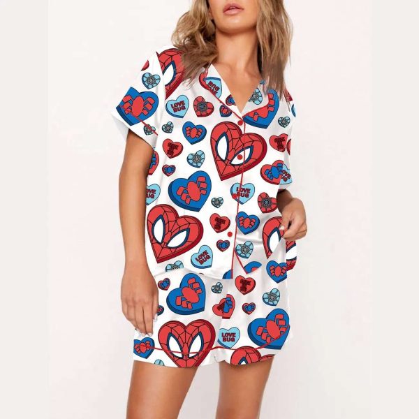 Valentine Superhero Print Pajama Set