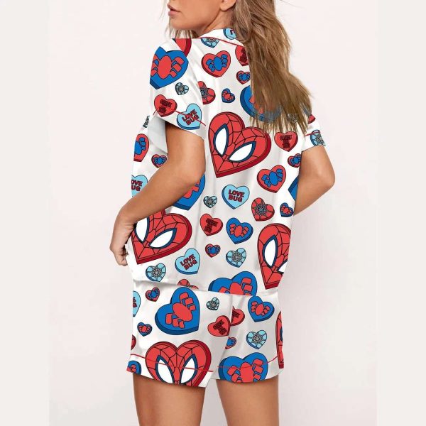 Valentine Superhero Print Pajama Set