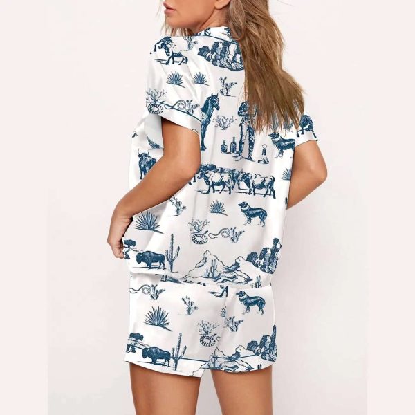 Wild West Adventure Short Sleeve Satin Pajama Set