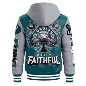 Eagles Philly Faithful Hooded Baseball Jacket 3