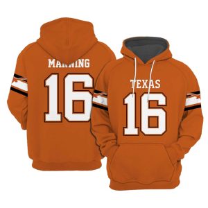 Longhorns Manning 16 Football Unisex Hoodie