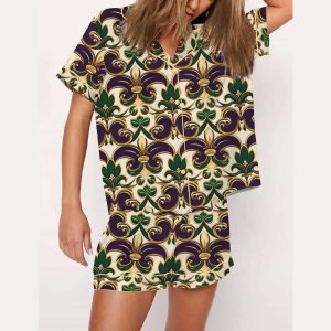 Mardi Gras Print Pajama Set