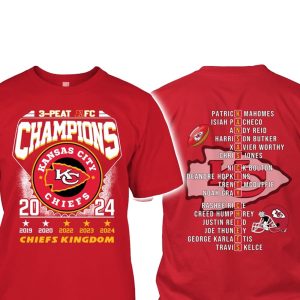 Chiefs 3 Peat AFC Champions 2024 Shirt