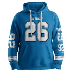 Gibbs 26 Detroit Football Unisex Hoodie1