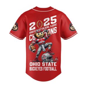 Ohio State 2025 Goodyear Cotton Bowl Classic Champions Baseball Jersey 3