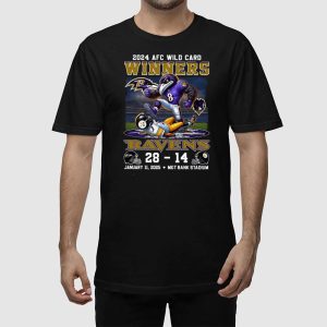 2024 AFC Wild Card Winners Ravens 28 14 Steelers Shirt 3