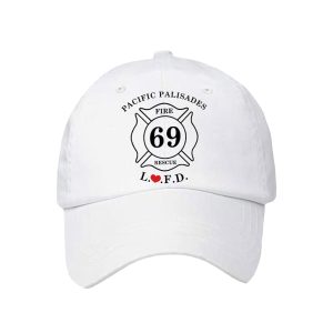 Retro LAFD Fire Station 69 Pacific Palisades Print Baseball Cap 3