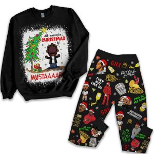 Kendrick Lamar All I Want For Christmas Is Mustard Pajama Set 1