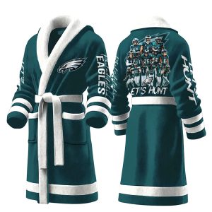 Eagles Let's Hunt Fleece Bathrobe