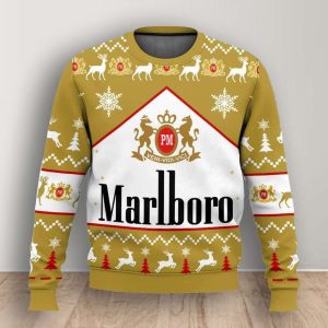 Marlboro Gold Cigarette Ugly Christmas Sweater1