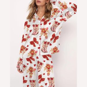 Howdy Cupid Valentine Satin Pajama Set2