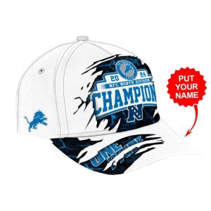 Lions 2024 NFC North Division Champions Personalized Classic Cap1